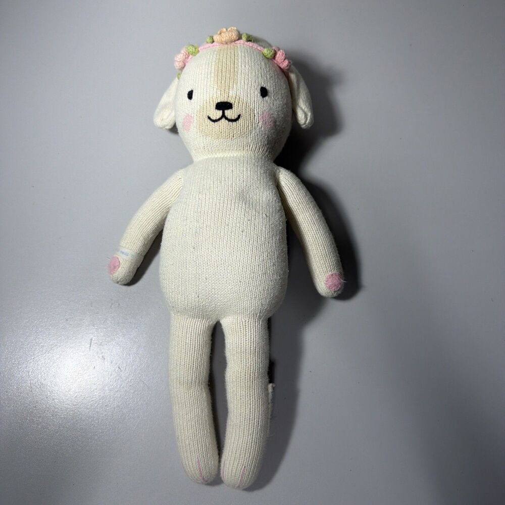 Cuddle and Kind Charlotte the Dog 18" Hand Knit Stuffed Animal Plush No Dress